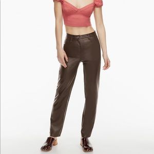Aritzia Melina leather pant - dark brown.